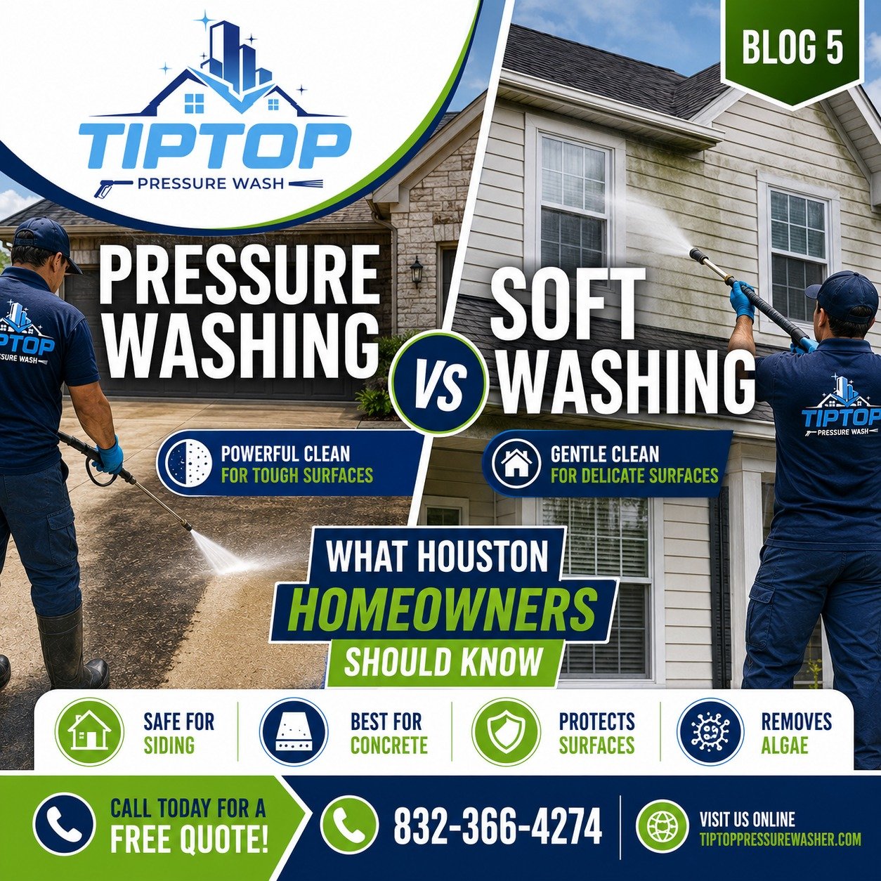 Pressure Washing vs Soft Washing