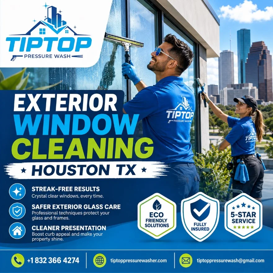 exterior window cleaning in Houston TX