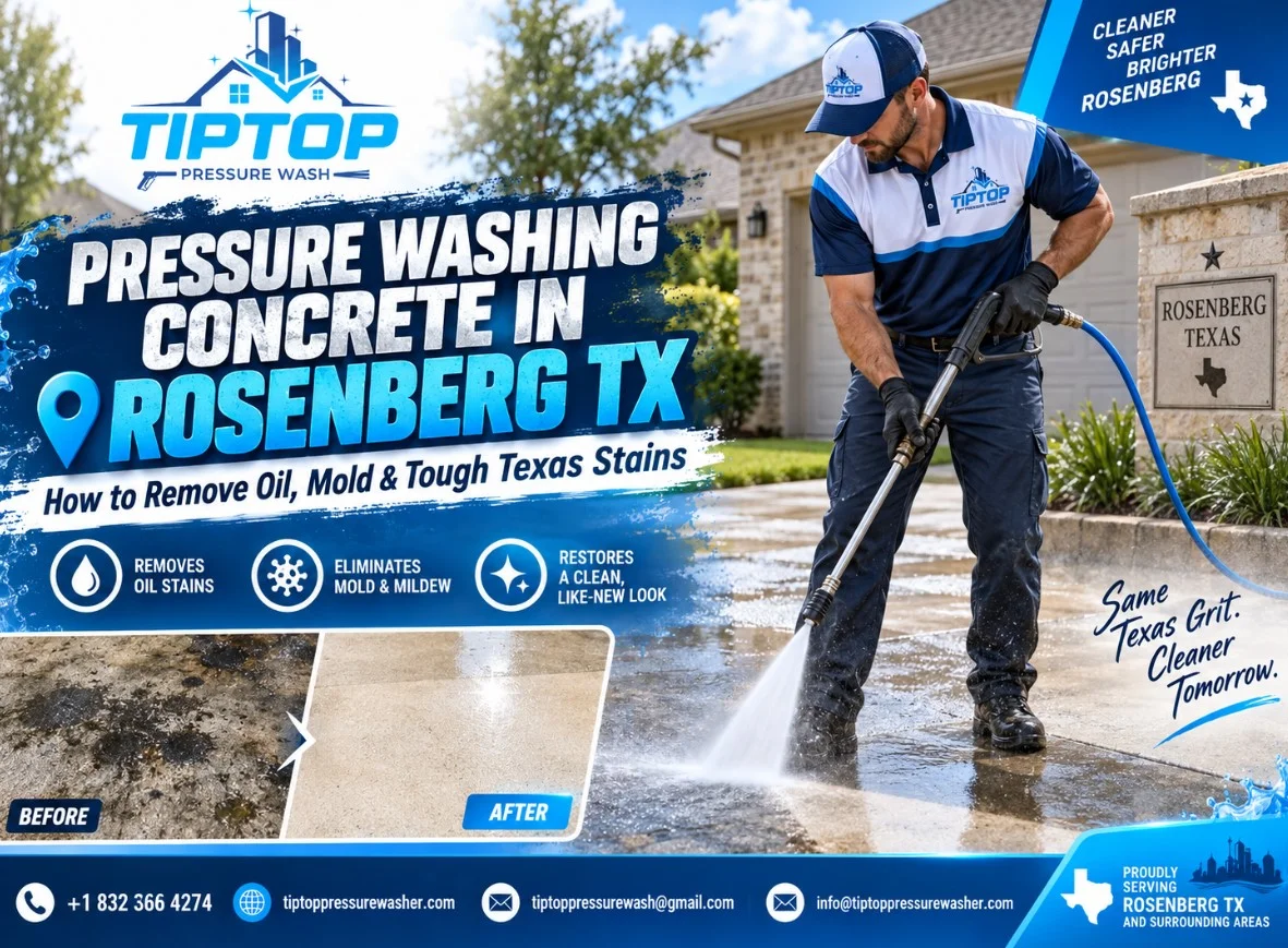 Pressure Washing Concrete in Rosenberg TX